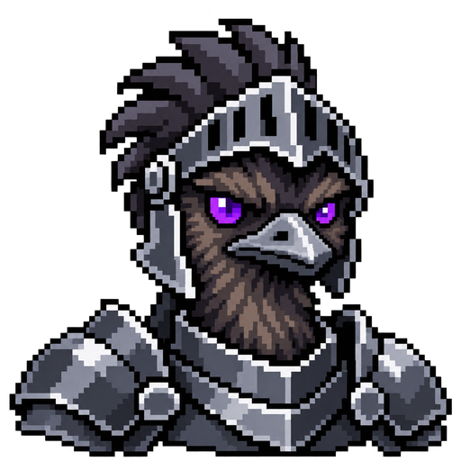 Forsaken Emu's armored emu mascot
